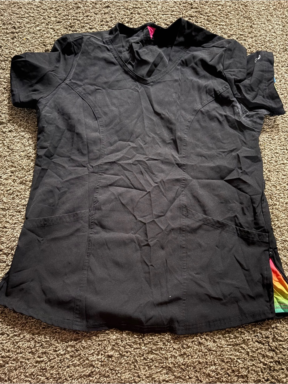 Black V-Neck Scrub Top